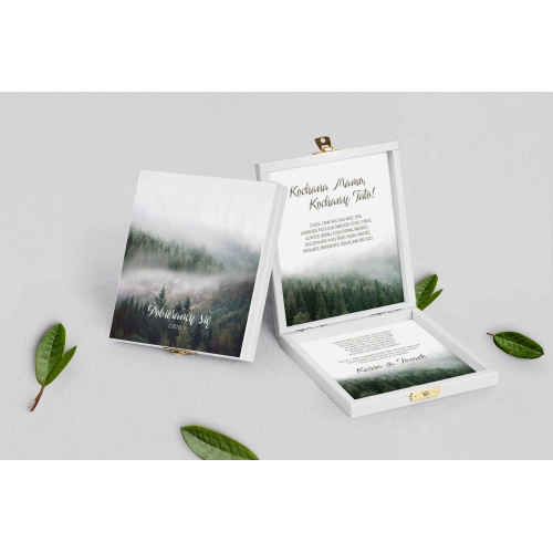 Zaproszenie dla Rodziców - białe Forest - Motyw 2