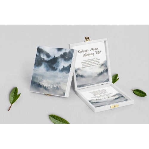 Zaproszenie dla Rodziców - białe Forest - Motyw 5