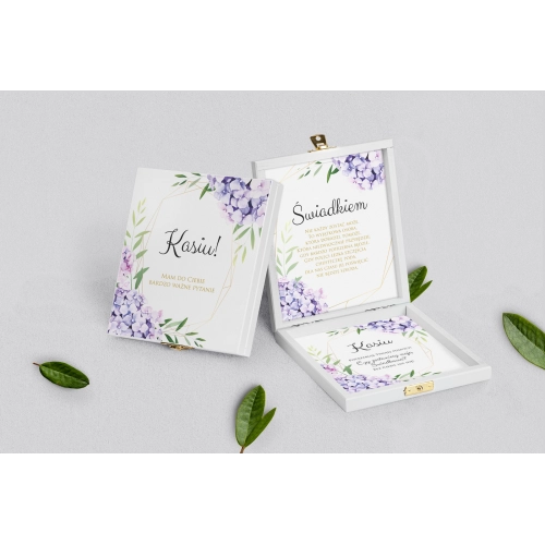 Prośba o&nbsp;świadkowanie - białe puzzle Flowers & Frame Motyw 1