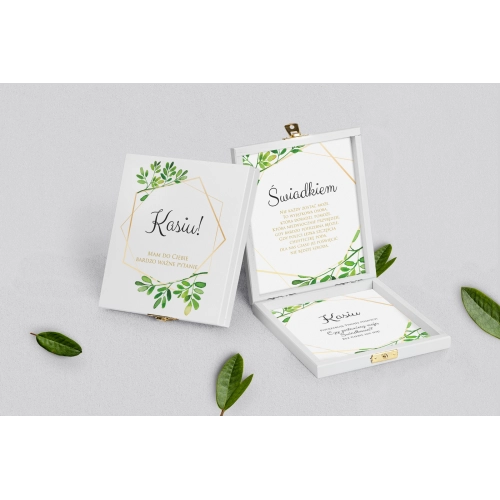 Prośba o&nbsp;świadkowanie - białe puzzle Flowers & Frame Motyw 3