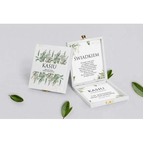 Prośba o&nbsp;świadkowanie - białe puzzle Leaves Motyw 1