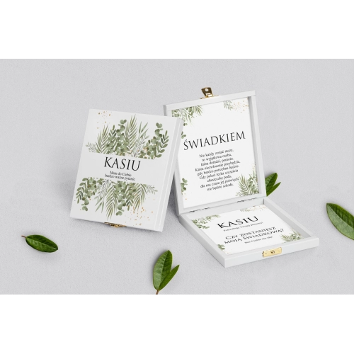 Prośba o&nbsp;świadkowanie - białe puzzle Leaves Motyw 2