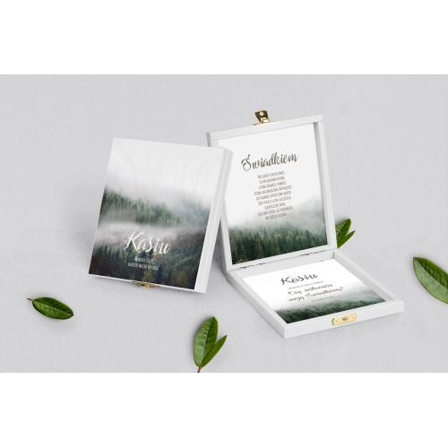 Prośba o&nbsp;świadkowanie - białe puzzle Forest - Motyw 2