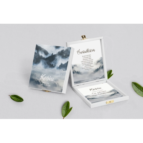 Prośba o&nbsp;świadkowanie - białe puzzle Forest - Motyw 5