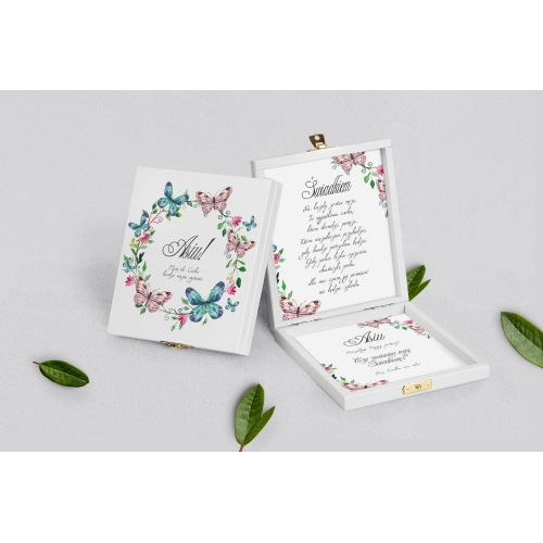 Prośba o&nbsp;świadkowanie - białe puzzle Akwarelowe Wianki Motyw 3