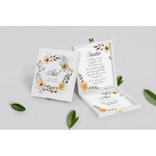 Prośba o&nbsp;świadkowanie - białe puzzle Akwarelowe Wianki Motyw 4