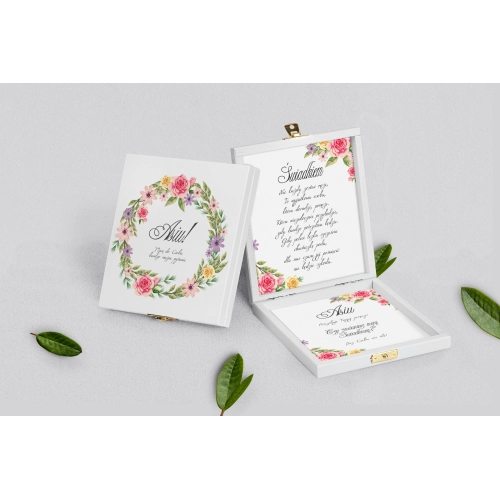 Prośba o&nbsp;świadkowanie - białe puzzle Akwarelowe Wianki Motyw 5