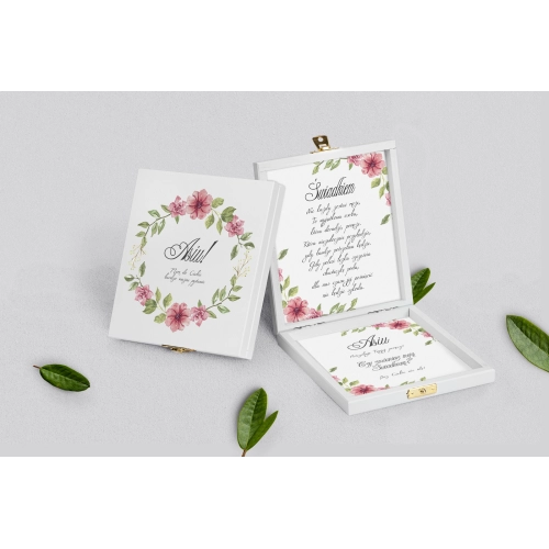 Prośba o&nbsp;świadkowanie - białe puzzle Akwarelowe Wianki Motyw 6