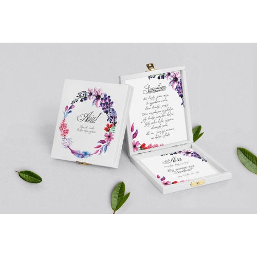 Prośba o&nbsp;świadkowanie - białe puzzle Akwarelowe Wianki Motyw 7