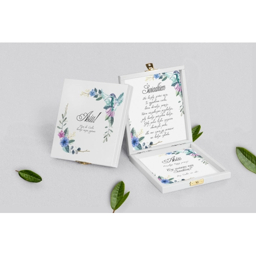 Prośba o&nbsp;świadkowanie - białe puzzle Akwarelowe Wianki Motyw 8