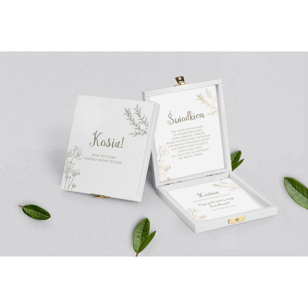 Prośba o&nbsp;świadkowanie - białe puzzle Fiori Motyw 2