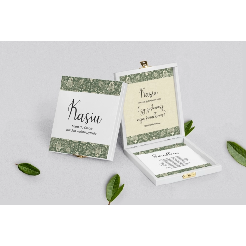 Prośba o&nbsp;świadkowanie - białe puzzle Vintage Motyw 2