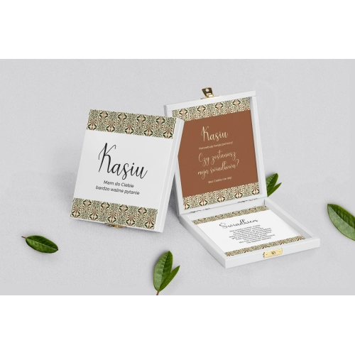 Prośba o&nbsp;świadkowanie - białe puzzle Vintage Motyw 3