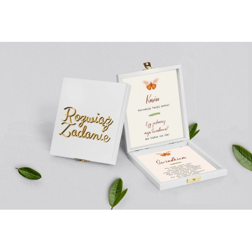 Prośba o&nbsp;świadkowanie - białe puzzle Butterflies - Motyw 1