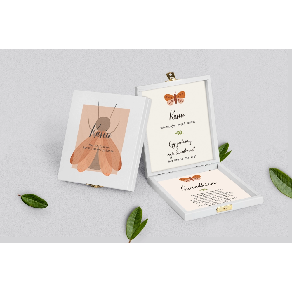 Prośba o&nbsp;świadkowanie - białe puzzle Butterflies - Motyw 2