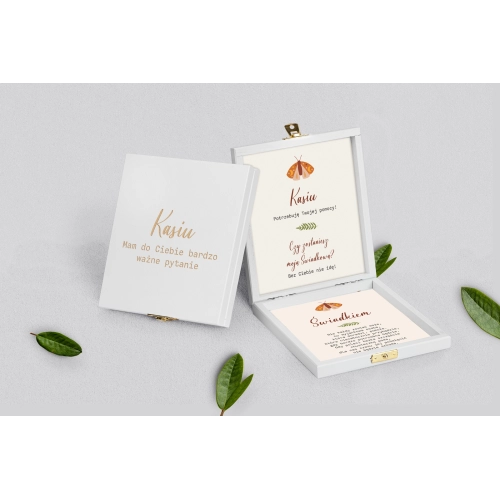 Prośba o&nbsp;świadkowanie - białe puzzle Butterflies - Motyw 3