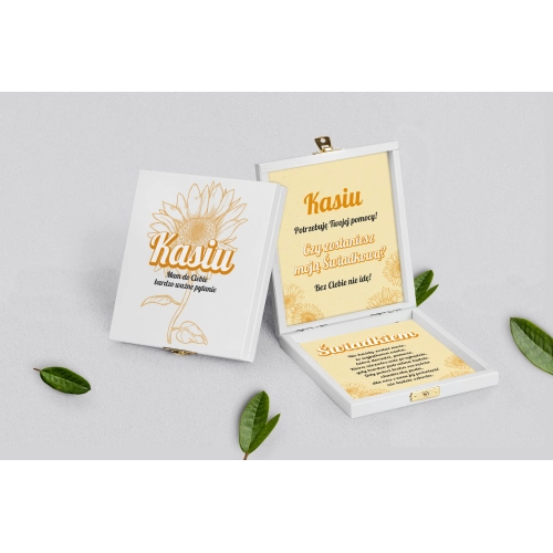 Prośba o&nbsp;świadkowanie - białe puzzle Sunflowers Motyw 1