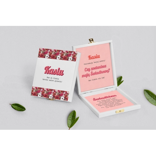 Prośba o&nbsp;świadkowanie - białe puzzle Retro Style Motyw 2