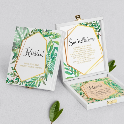 Prośba o świadkowanie - białe puzzle Flowers & Frame Motyw 2