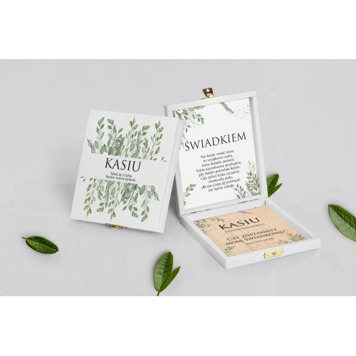 Prośba o&nbsp;świadkowanie - białe puzzle Leaves Motyw 3