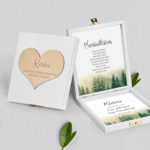 Prośba o świadkowanie - białe puzzle Forest - Motyw 1