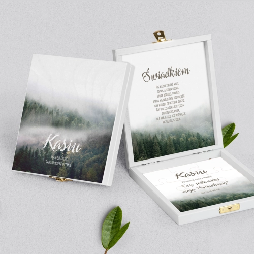 Prośba o świadkowanie - białe puzzle Forest - Motyw 2