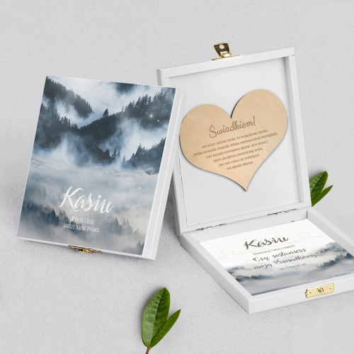 Prośba o świadkowanie - białe puzzle Forest - Motyw 5