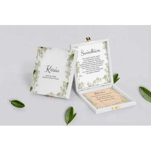 Prośba o&nbsp;świadkowanie - białe puzzle Soft Motyw 7