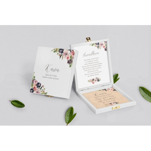 Prośba o świadkowanie - białe puzzle PasteLove Motyw 4