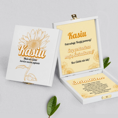 Prośba o świadkowanie - białe puzzle Sunflowers Motyw 1