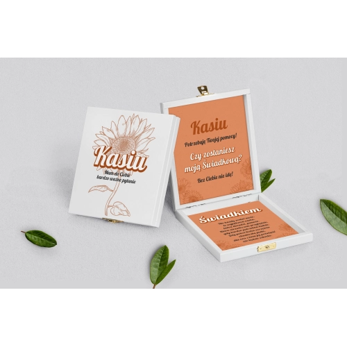 Prośba o świadkowanie - białe puzzle Sunflowers Motyw 2