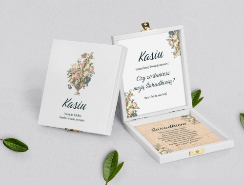Prośba o świadkowanie - białe puzzle Rustic Summer Motyw 1