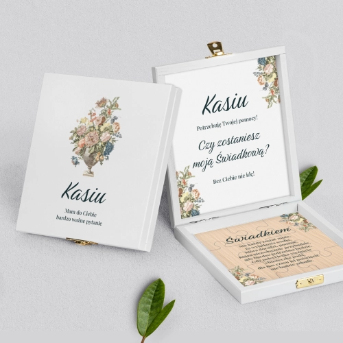 Prośba o świadkowanie - białe puzzle Rustic Summer Motyw 1
