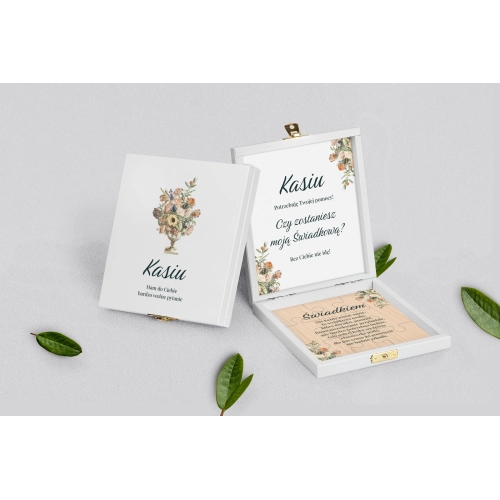 Prośba o świadkowanie - białe puzzle Rustic Summer Motyw 2