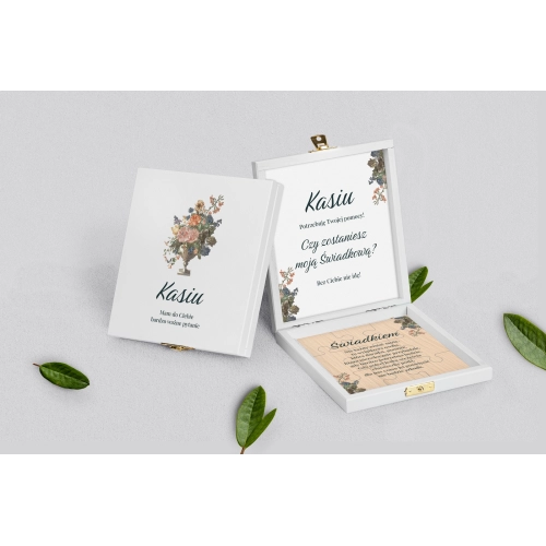 Prośba o świadkowanie - białe puzzle Rustic Summer Motyw 3