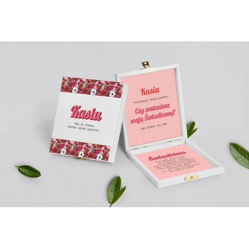 Prośba o świadkowanie - białe puzzle Retro Style Motyw 2