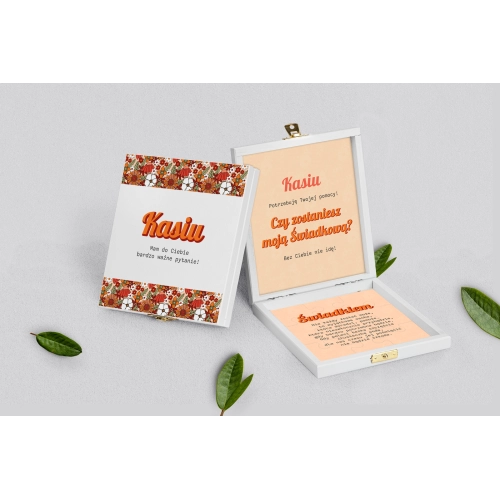 Prośba o świadkowanie - białe puzzle Retro Style Motyw 3