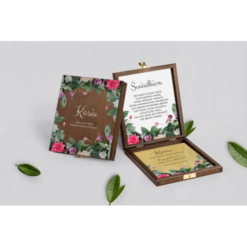 Prośba o&nbsp;świadkowanie - brązowe puzzle Soft Motyw 6