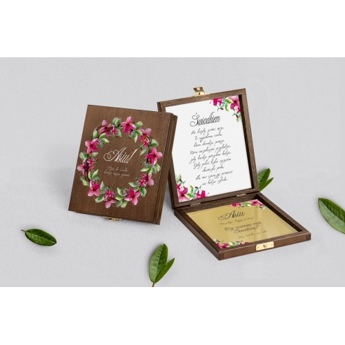 Prośba o&nbsp;świadkowanie - brązowe puzzle Akwarelowe Wianki Motyw 2