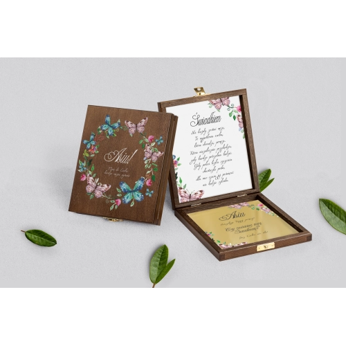 Prośba o&nbsp;świadkowanie - brązowe puzzle Akwarelowe Wianki Motyw 3