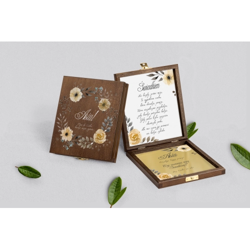 Prośba o&nbsp;świadkowanie - brązowe puzzle Akwarelowe Wianki Motyw 4