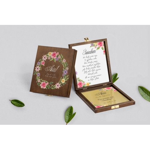 Prośba o&nbsp;świadkowanie - brązowe puzzle Akwarelowe Wianki Motyw 5