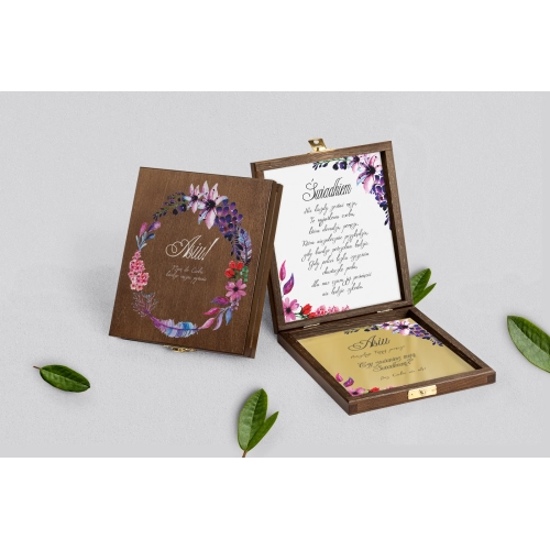 Prośba o&nbsp;świadkowanie - brązowe puzzle Akwarelowe Wianki Motyw 7