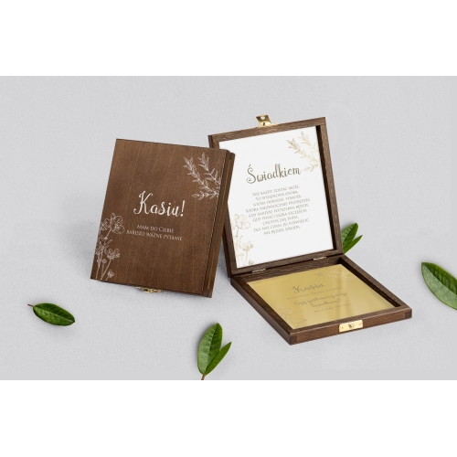 Prośba o&nbsp;świadkowanie - brązowe puzzle Fiori Motyw 2