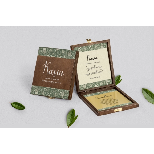 Prośba o&nbsp;świadkowanie - brązowe puzzle Vintage Motyw 2