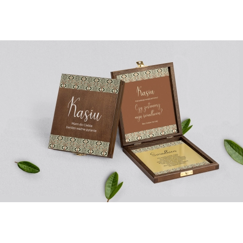 Prośba o&nbsp;świadkowanie - brązowe puzzle Vintage Motyw 3