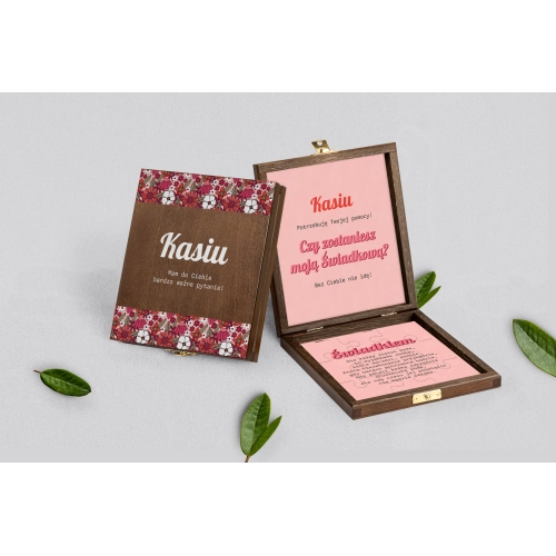 Prośba o&nbsp;świadkowanie - brązowe puzzle Retro Style Motyw 2