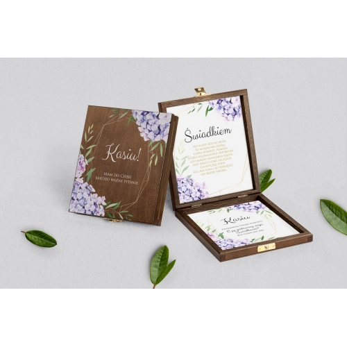 Prośba o&nbsp;świadkowanie - brązowe puzzle Flowers & Frame Motyw 1