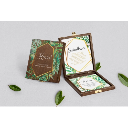 Prośba o&nbsp;świadkowanie - brązowe puzzle Flowers & Frame Motyw 2