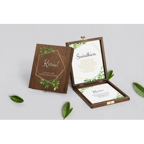 Prośba o&nbsp;świadkowanie - brązowe puzzle Flowers & Frame Motyw 3